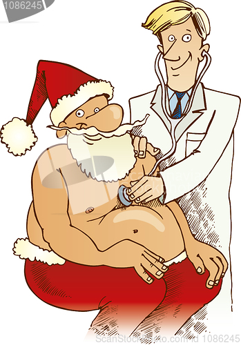 Image of Santa Claus and doctor