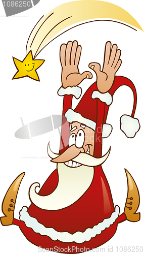 Image of Santa claus with christmas star