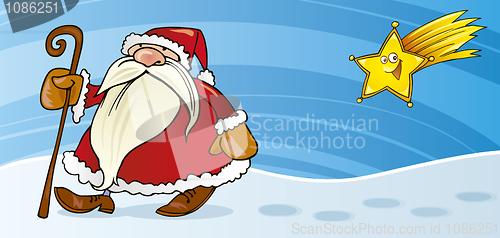 Image of Santa claus and christmas star