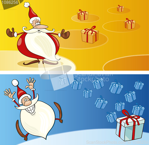 Image of Santas with gifts