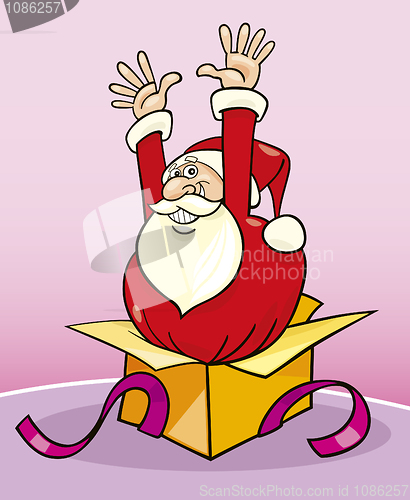 Image of Santa claus in gift box