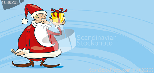 Image of Santa claus with gift