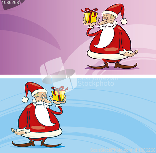 Image of Santa claus with gift