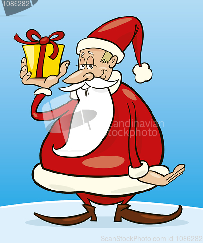 Image of Santa claus with gift