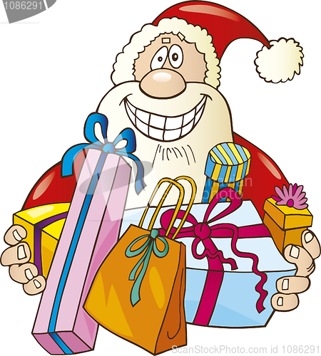 Image of Santa claus with gifts