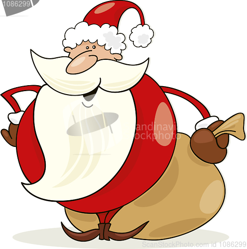 Image of Santa claus with sack of gifts