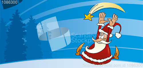 Image of Santa claus and christmas star