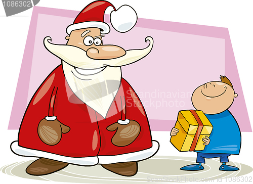 Image of Santa claus with boy