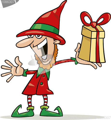 Image of christmas elf with special gift