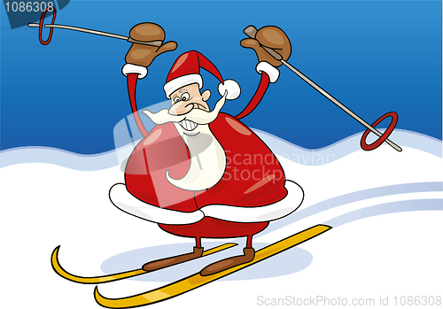 Image of Santa on ski