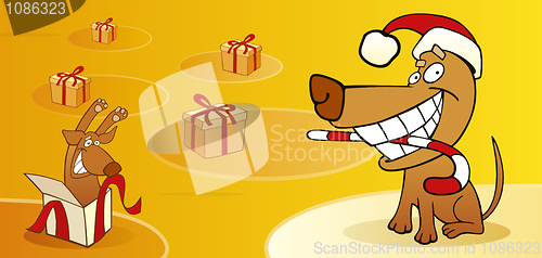 Image of Christmas dogs