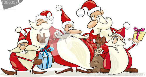 Image of santa clauses group