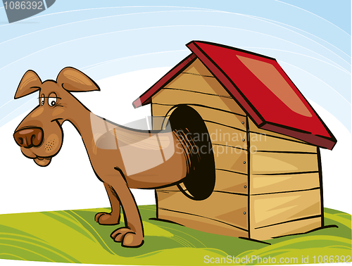 Image of Dog in Doghouse