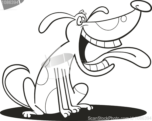 Image of Cartoon dog for coloring book