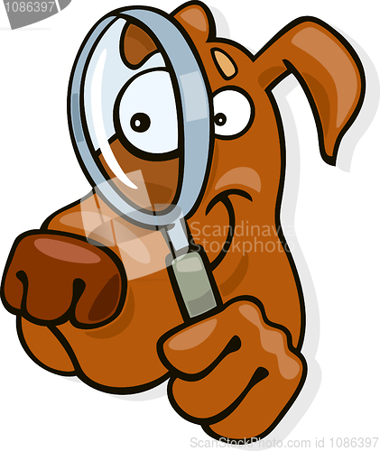 Image of Dog with magnifying glass