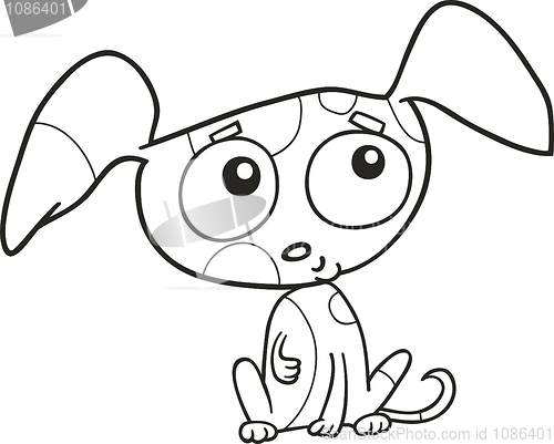 Image of cute puppy for coloring book