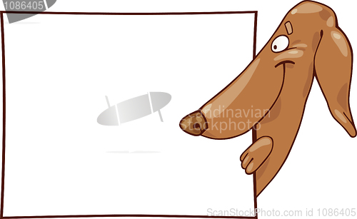 Image of Dachshund dog and card