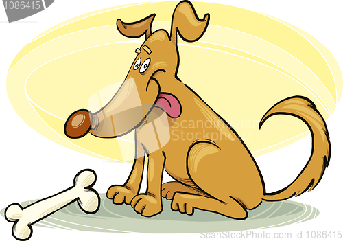 Image of Happy Dog with Bone