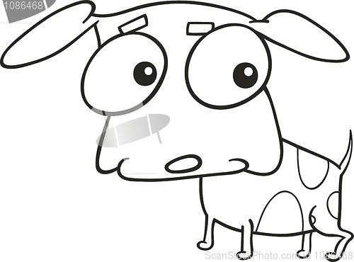 Image of cute doggy for coloring book