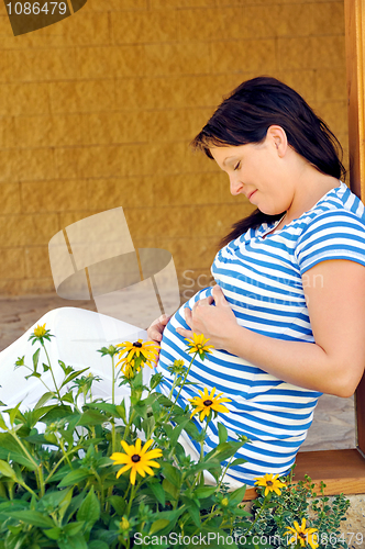 Image of Pregnant woman relaxing