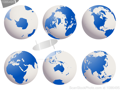 Image of earth globes set 