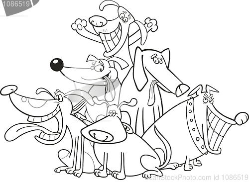 Image of funny dogs for coloring