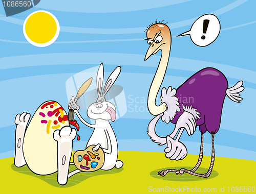 Image of Easter bunny and Ostrich