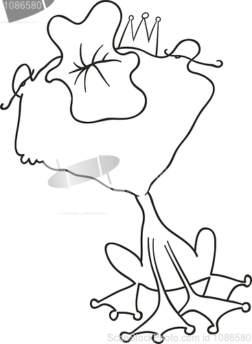 Image of prince frog kiss for coloring book
