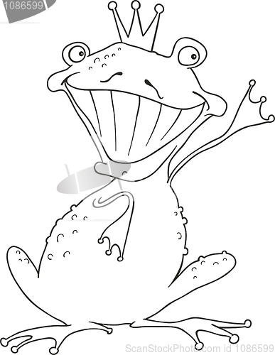 Image of prince frog for coloring book
