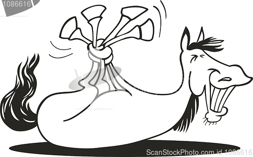 Image of Funny Horse for coloring book