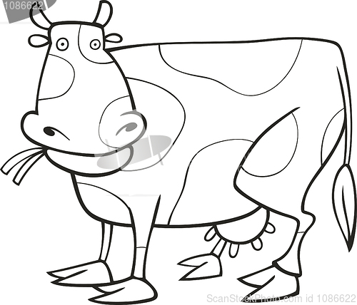 Image of Funny Cow for coloring book