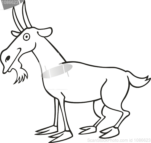 Image of Funny goat for coloring book