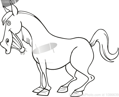 Image of Funny Horse for coloring book
