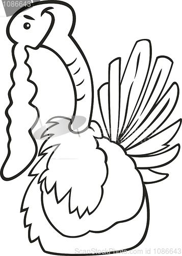 Image of Cartoon turkey for coloring book