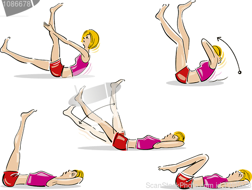 Image of Woman doing abdominal exercises