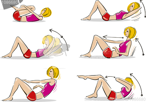 Image of Woman doing abdominal exercises