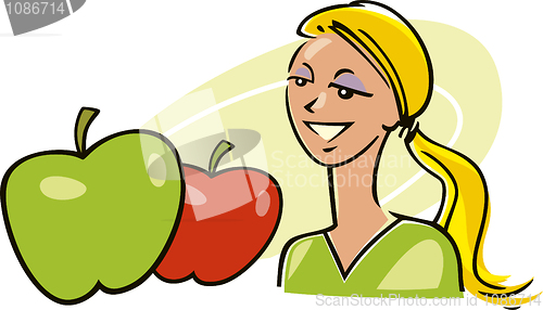 Image of woman with apples