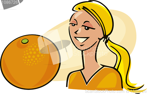 Image of woman with orange fruit