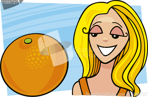 Image of girl with orange