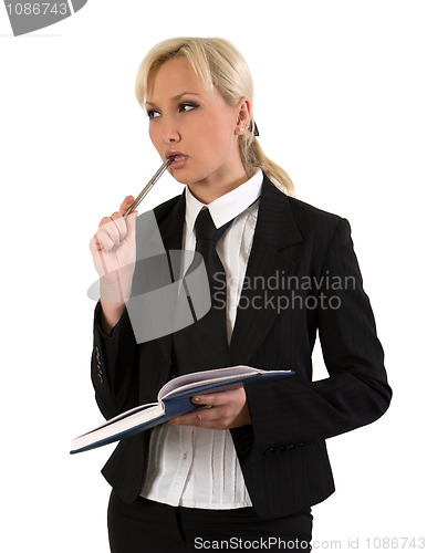 Image of Business woman thinking.