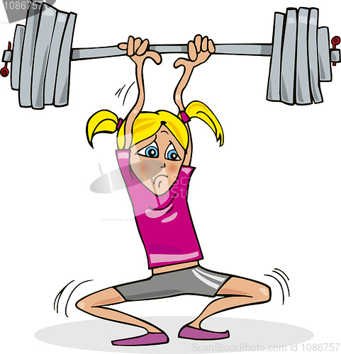 Image of Girl lifting heavy weight