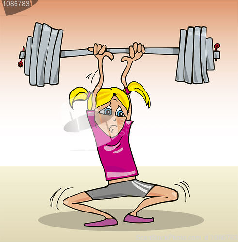 Image of Girl lifting heavy weight