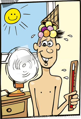 Image of Boy and Hot Weather