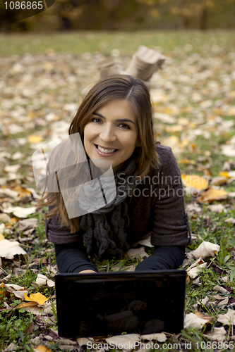 Image of Woman working outdoor