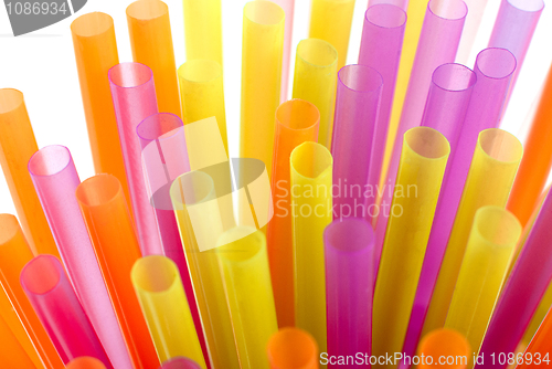 Image of Color vivid drinking straws background