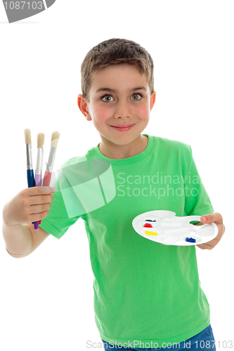 Image of Happy child ready for art and craft