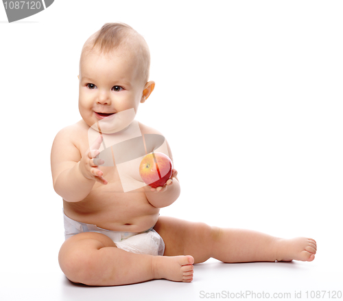 Image of Little child with apple