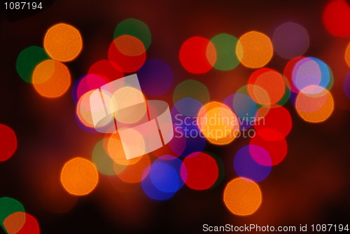 Image of Christmas lights glowing (blur motion background)