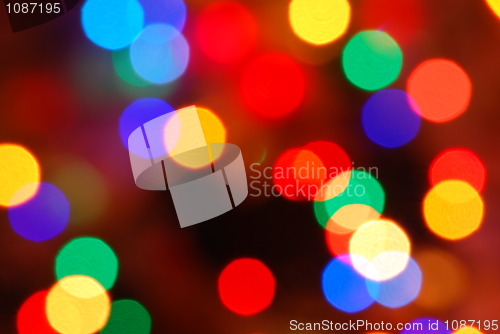 Image of Christmas lights glowing (blur motion background)