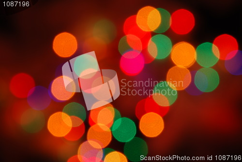 Image of Christmas lights glowing (blur motion background)